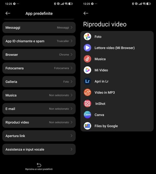 Modificare app predefinita riproduzione musica Android