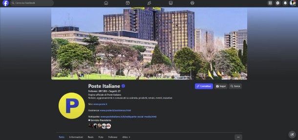 Poste Italiane su Facebook