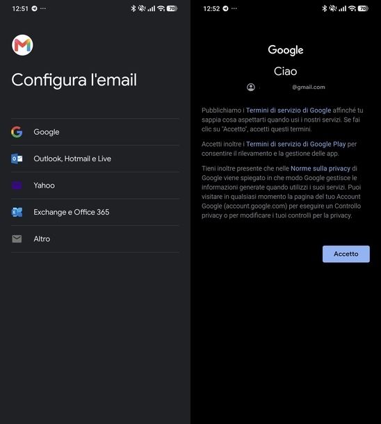 Aggiungere indirizzo email su Gmail Android