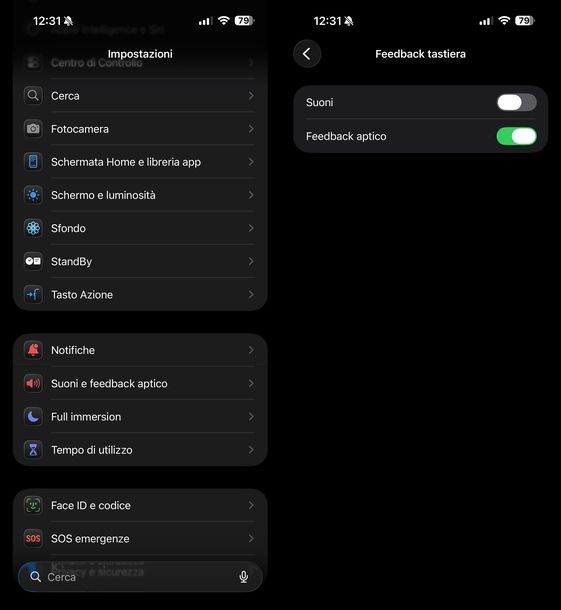 Togliere suono tastiera iPhone