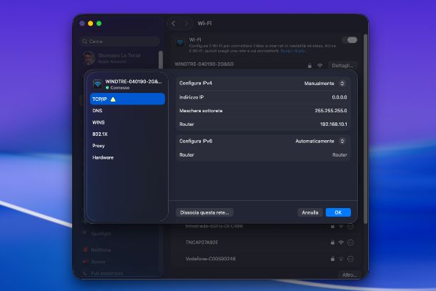 Come assegnare IP statico al Mac