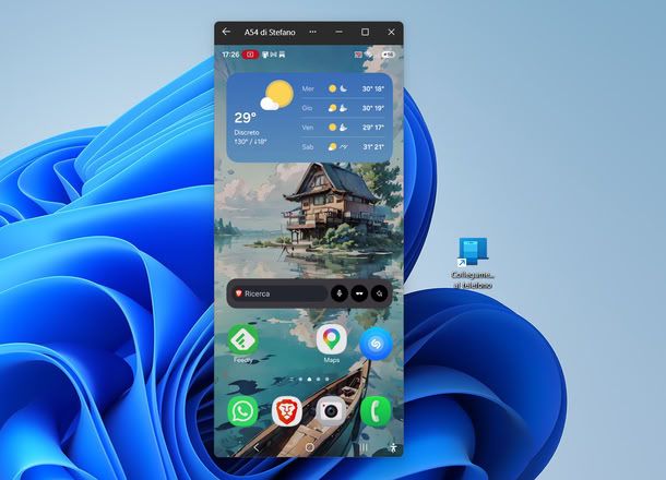 Trasmissione schermo Android tramite Collegamento a Windows