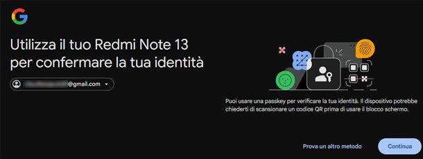 Verifica identità Google
