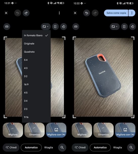 Convertire HEIC in JPG con Google Foto Android