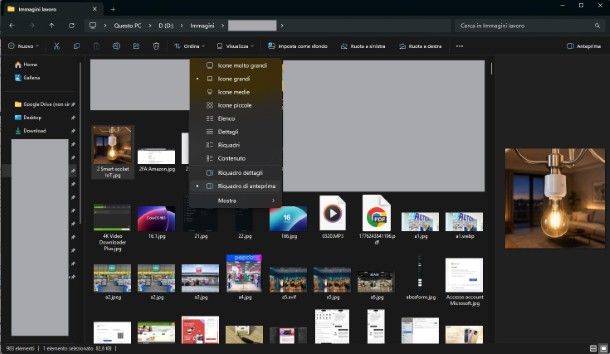 Anteprima foto Windows