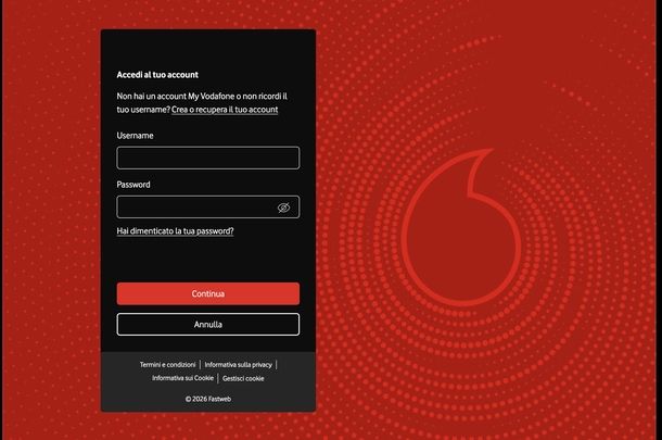 Vedere credito su telefono sito Vodafone