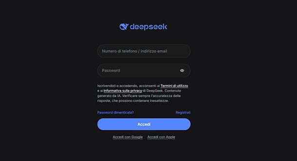 DeepSeek login