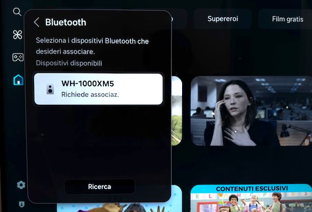 Cercare dispositivo Bluetooth TV Samsung