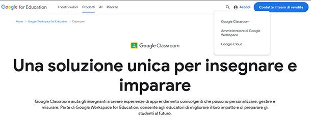 Accesso Google Classroom