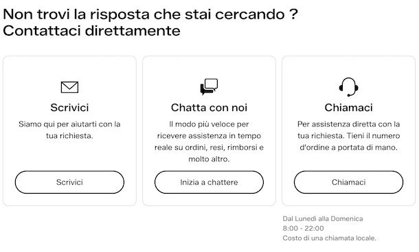 Come contattare Zalando via chat