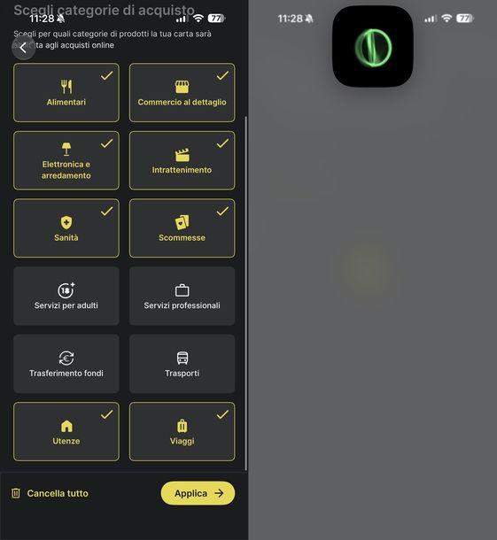 Disattivare pagamenti online Postepay app
