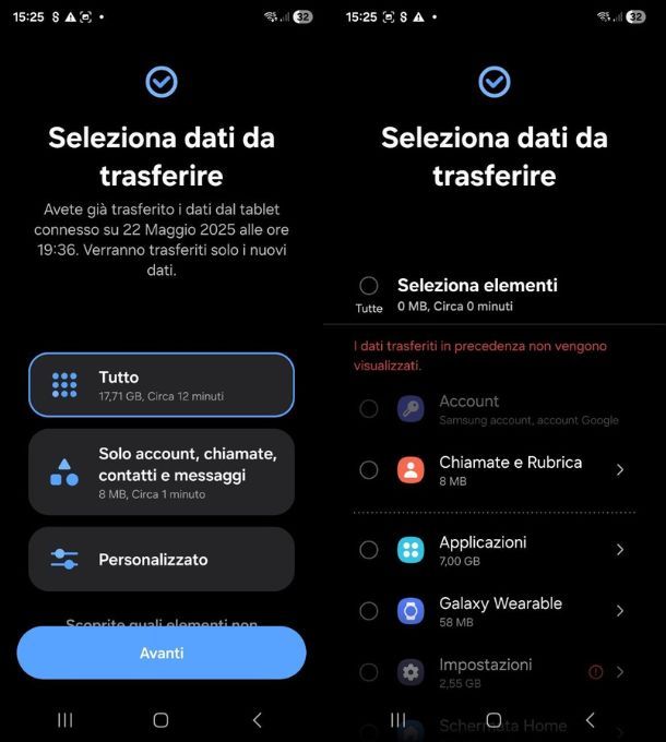 Come trasferire dati da Samsung a Samsung