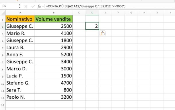 esempio utilizzo CONTA PIU' SE