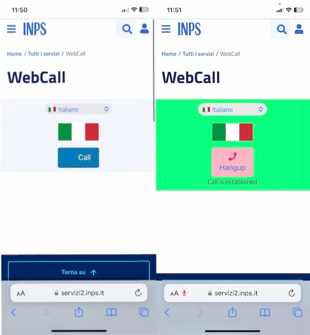 WebCall INPS