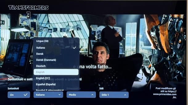 Cambiare lingua sottotitoli Prime Video Smart TV LG
