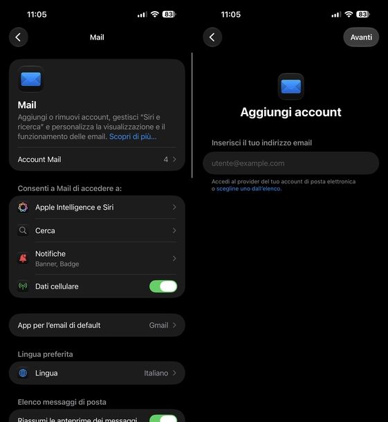 Leggere mail Tin.it iPhone