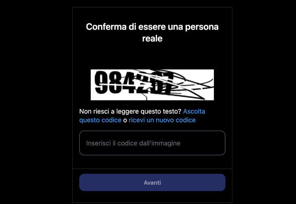 Superare il captcha di Instagram su PC