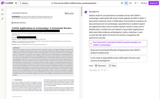 Chattare con un PDF su ChatPDF