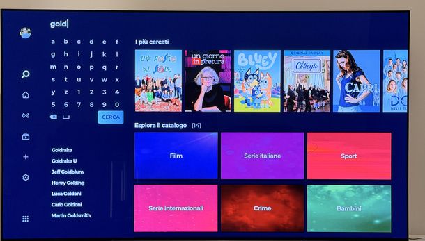Cercare film RaiPlay Smart TV LG