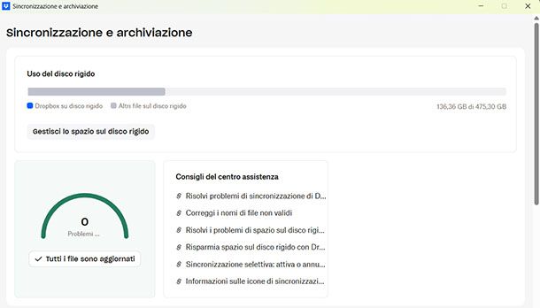 Dropbox sincronizzazione