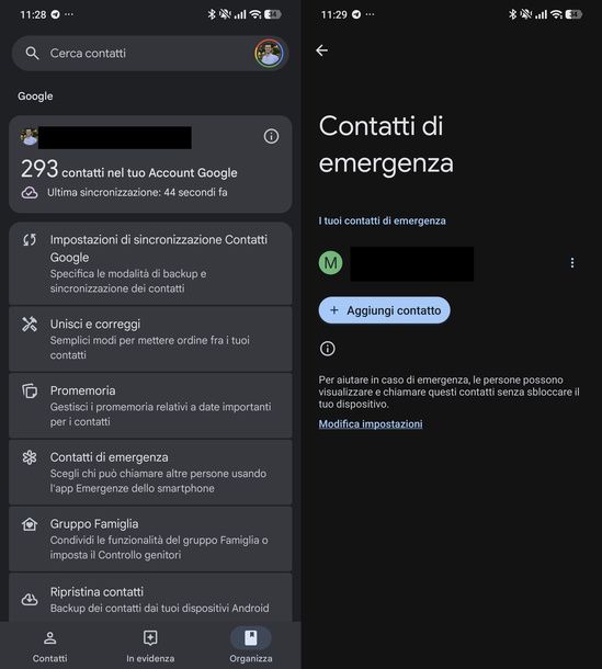 Aggiungere fratello ai contatti di emergenza Android