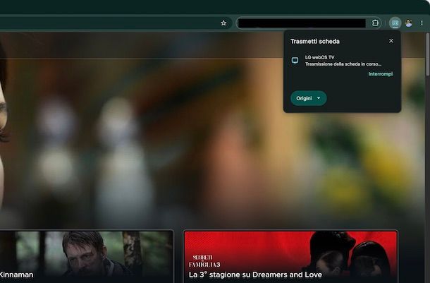 Interrompere Trasmissione Mediaset Infinity Google Chrome