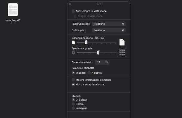 Attivare anteprima icona Finder macOS