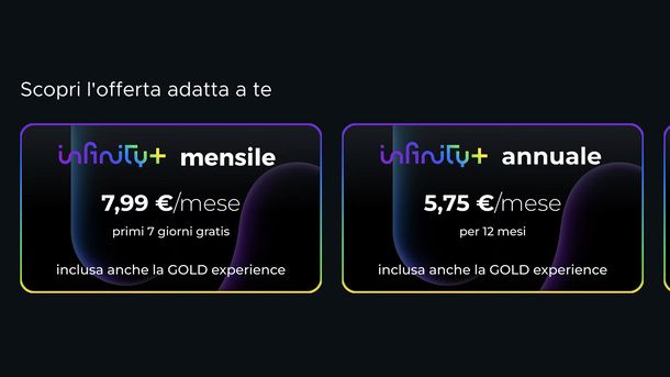 Scegliere il piano Infinity+