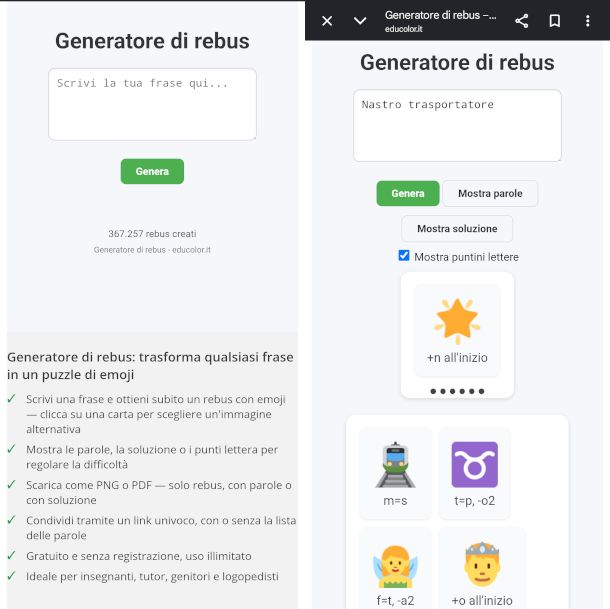 schermate sito mobile Educolor