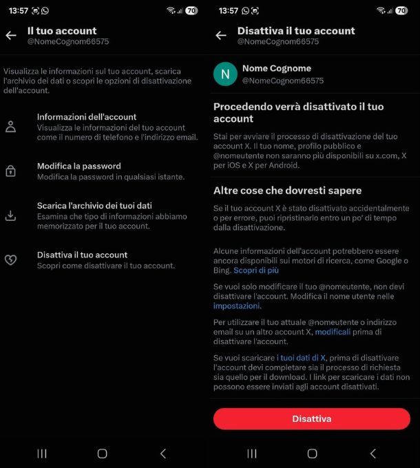 Come cancellare un account