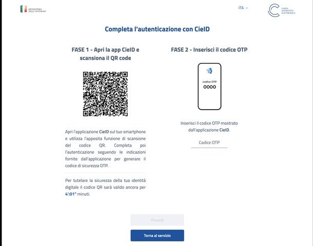 Completare autenticazione con lettura NFC PC