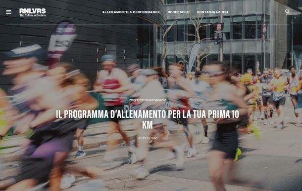 pagina sito Runlovers con programma di corsa di 10 Km