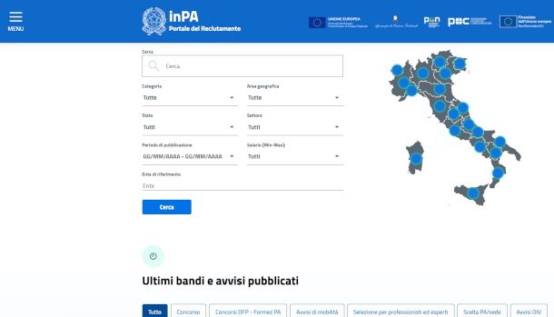 schermata sito inPA