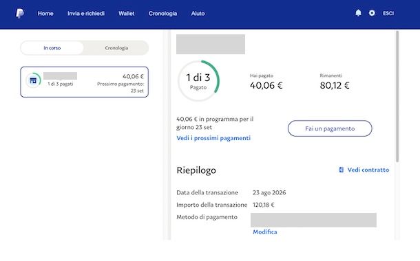 Gestire rate PayPal