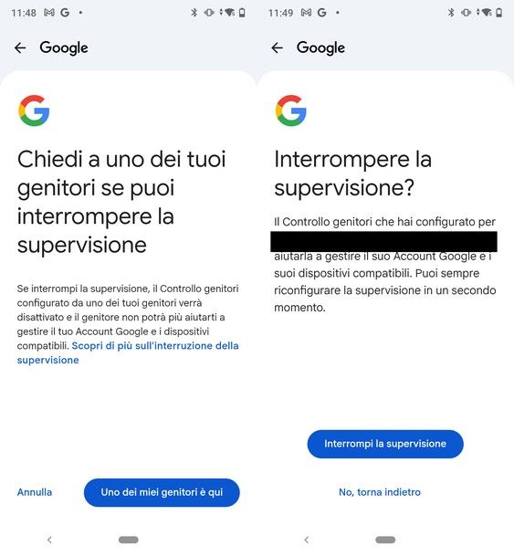 Chiedere approvazione genitore Family Link Android