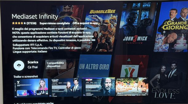 Installare Mediaset Infinity su Amazon Fire TV Stick
