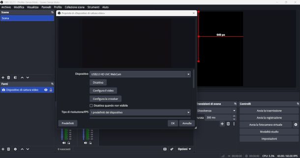 schermata OBS Studio