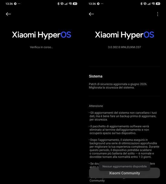 Aggiornare sistema operativo Xiaomi HyperOS