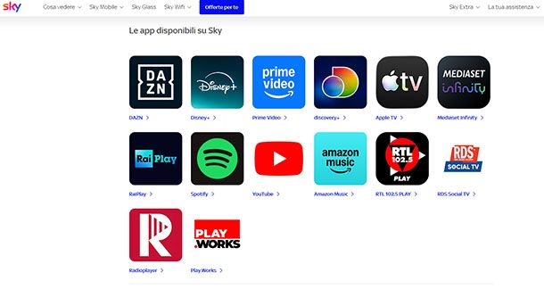 App su Sky Q