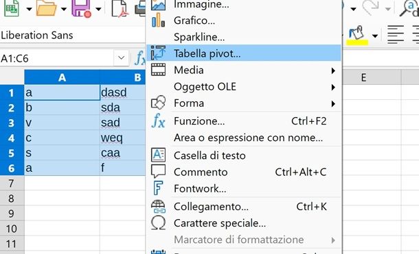 Come creare una tabella pivot