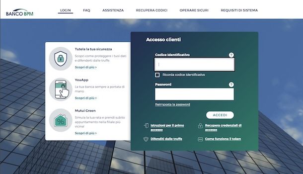Effettuare il login su YouWeb BPM