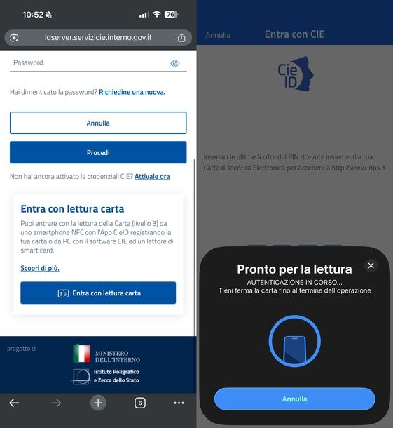 Leggere CIE tramite NFC smartphone
