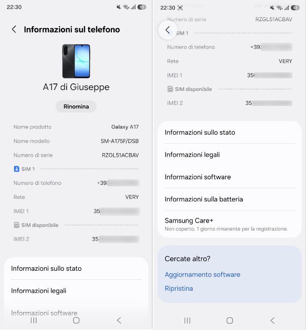 Come sapere il numero di telefono di una SIM Samsung