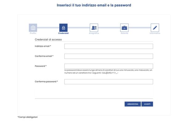 Modulo registrazione Servizio Elettrico Nazionale