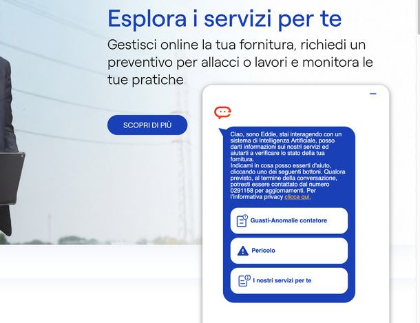 Aprire chat Eddie E-Distribuzione PC