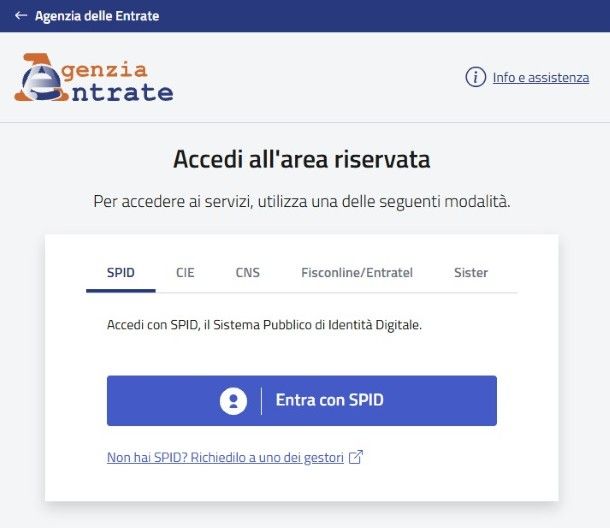 Accesso Agenzia delle Entrate