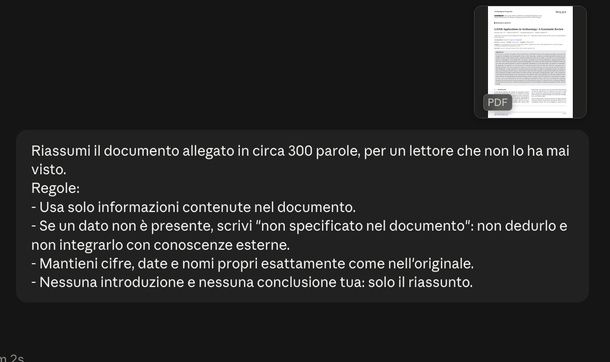 Scrivere un prompt di riassunto su Claude