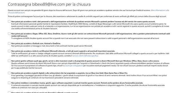 Come cancellare un account