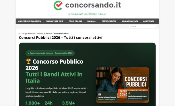 pagina sito Concorsando