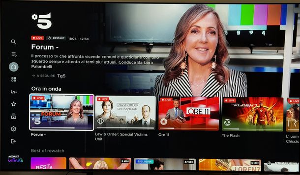 Guardare Canale 5 in diretta su Smart TV